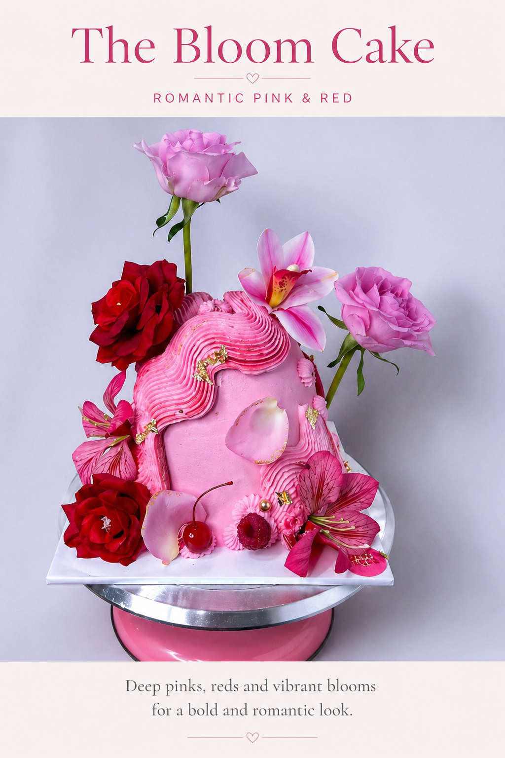The Bloom Cake.
Floral, romantic & a little bit extra.